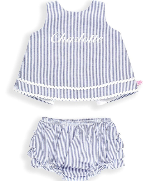 Seersucker Ric Rac Swing Top & Bloomer Set