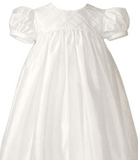 Silk Dupioni Christening Baptism Gown with Lattice Bodice, 6M