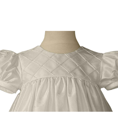 Silk Dupioni Christening Baptism Gown with Lattice Bodice