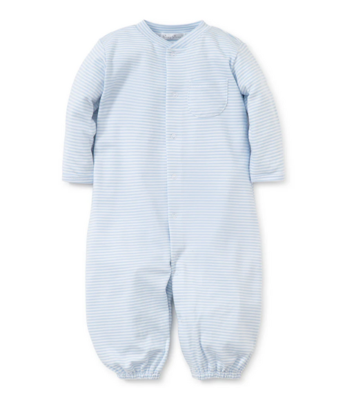 Kissy Blue Stripes Convertible Gown & Hat Set
