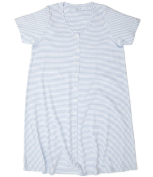 Kissy Blue Stripe Mommy Gown & Robe
