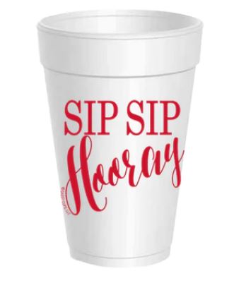 Sip Sip Hooray Styrofoam Cups in Turquoise