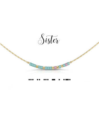 Sister Morse Code Necklace