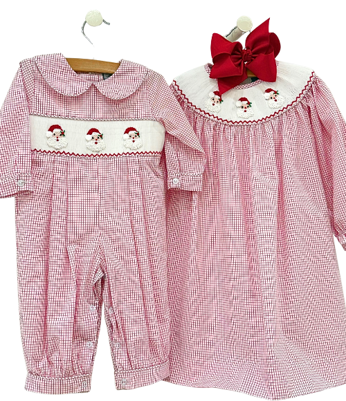 Smocked Santa Bishop Dress
