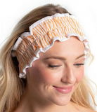 Spa Wrap w/Headband in Orange Striped Seersucker
