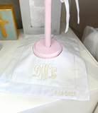 Square Baby Bibs with Hemstitch Trim