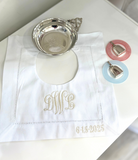 Square Baby Bibs with Hemstitch Trim