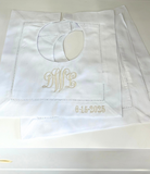 Square Baby Bibs with Hemstitch Trim