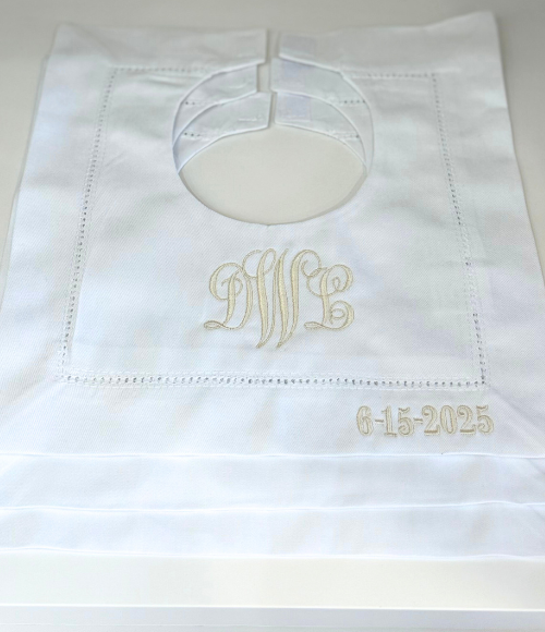 Square Baby Bibs with Hemstitch Trim Square Baby Bibs with Hemstitch Trim