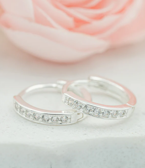 Sterling Silver Huggie Earrings for Baby & Girls