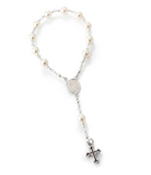 Sterling Silver White Baby Rosary Baptism Gift