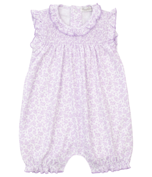 Kissy Summer Gardens Lilac Smocked Romper & Hat