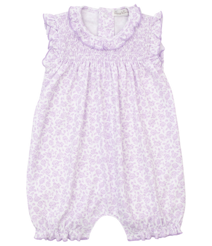Kissy Summer Gardens Lilac Smocked Romper & Hat