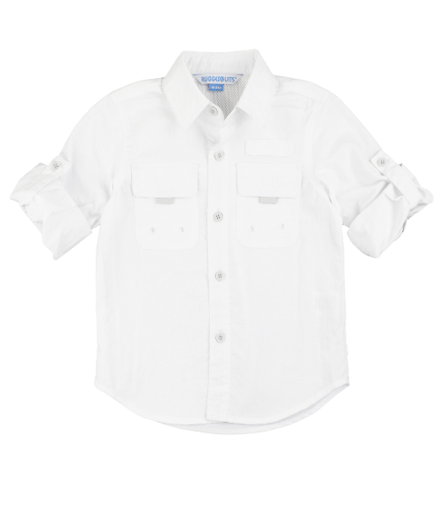 White Long Sleeve Fishing Shirt