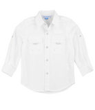 White Long Sleeve Fishing Shirt