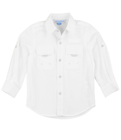 White Long Sleeve Fishing Shirt