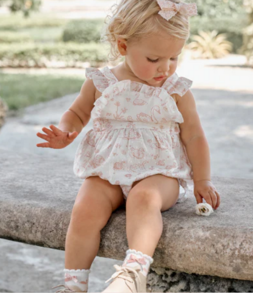 Swan Toile Swiss Dot Sunsuit