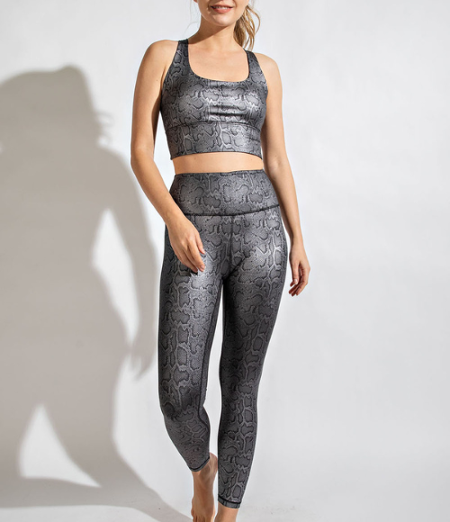 Snake Fog Foil Print Sports Bra - Bralette - Multiple Colors