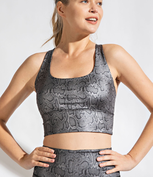 Snake Fog Foil Print Sports Bra - Bralette - Multiple Colors