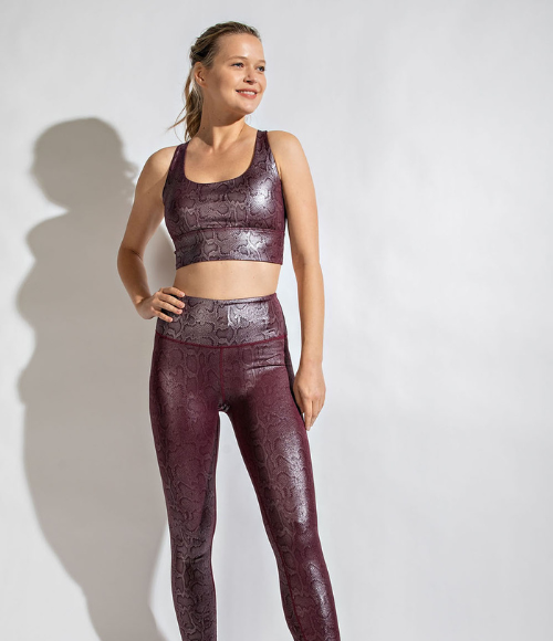 Snake Fog Foil Print Sports Bra - Bralette - Multiple Colors