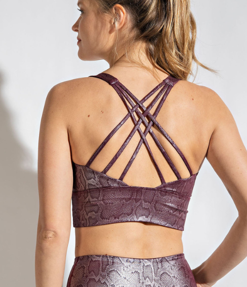 Snake Fog Foil Print Sports Bra - Bralette - Multiple Colors