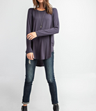 Round Neck Basic Top - Multiple Colors