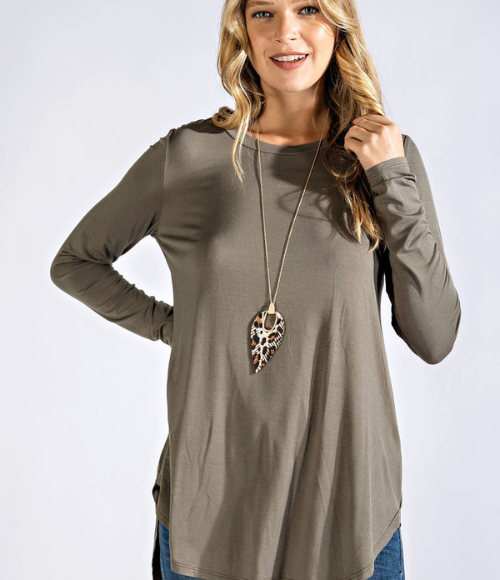 Round Neck Basic Top - Multiple Colors