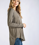 Round Neck Basic Top - Multiple Colors