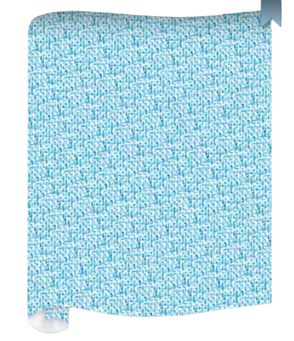 Blue Crosshatch Pattern Table Runner