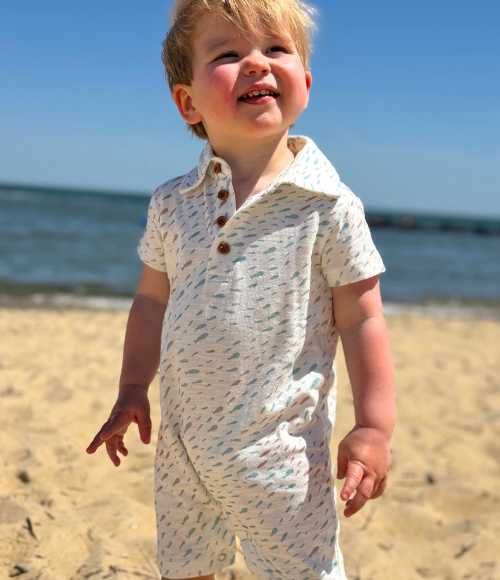 Drift Print Polo Romper - Multiple Colors
