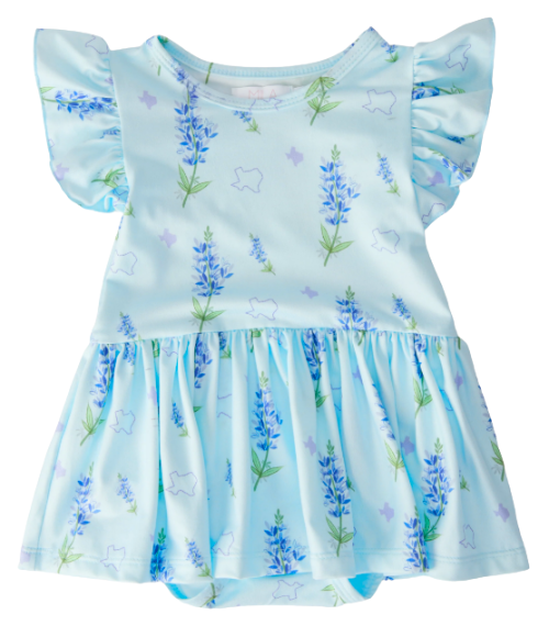 Texas Bluebonnets Flutter Twirl Bodysuit