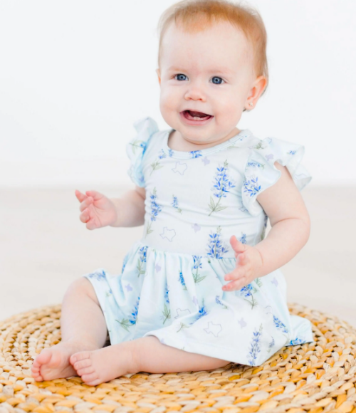 Texas Bluebonnets Flutter Twirl Bodysuit