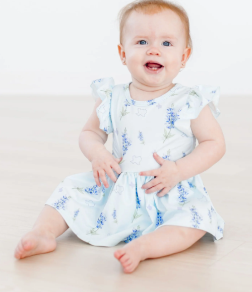 Texas Bluebonnets Flutter Twirl Bodysuit
