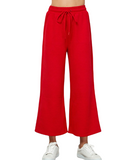Red Collared Textured Lounge Set