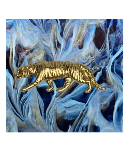 Blue Lapis Tiger Cocktail Napkin Box