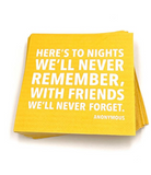To Nights We'll Never...Cocktail Napkins