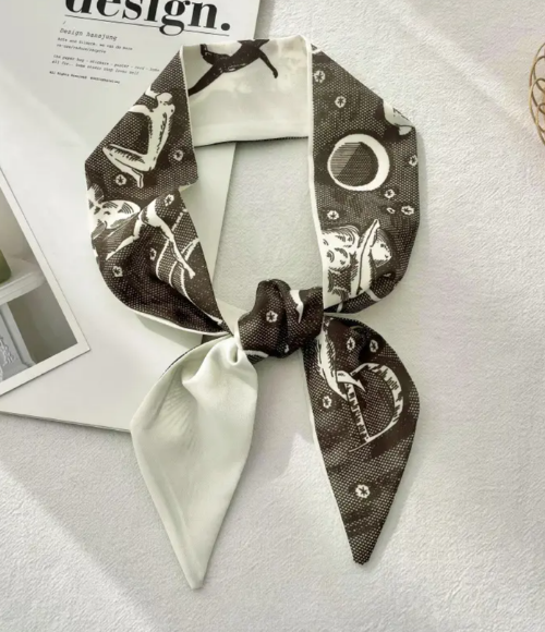Top Letter Mini Silk Accessory Scarfs