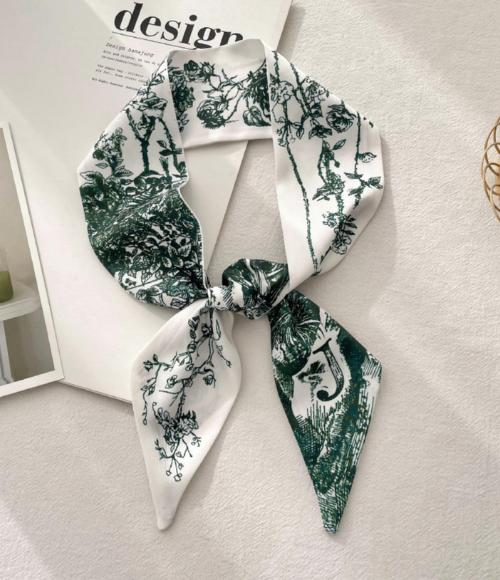 Top Letter Mini Silk Accessory Scarfs