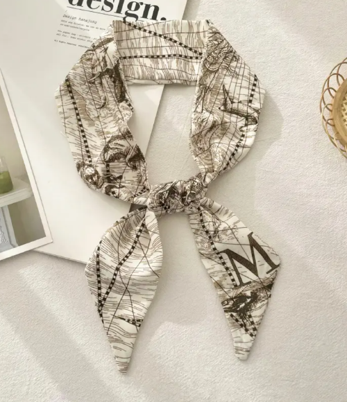 Top Letter Mini Silk Accessory Scarfs