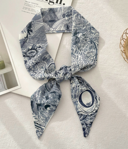 Top Letter Mini Silk Accessory Scarfs