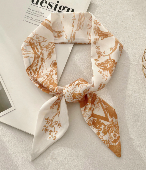 Top Letter Mini Silk Accessory Scarfs