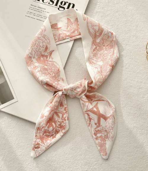 Top Letter Mini Silk Accessory Scarfs