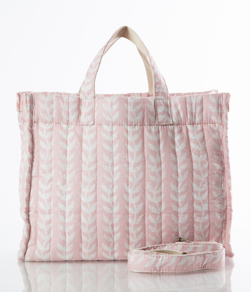 Powder Pink Print Tote Bag