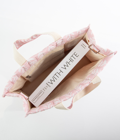 Powder Pink Print Tote Bag