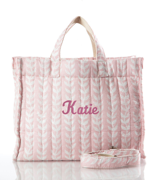 Powder Pink Print Tote Bag