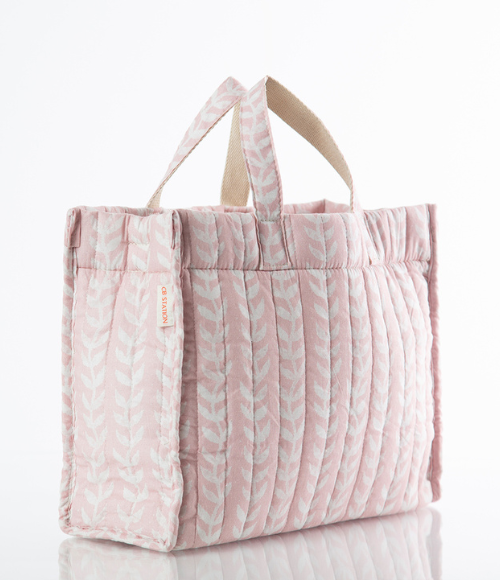 Powder Pink Print Tote Bag