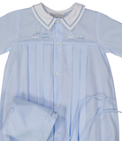 Feltman Train Pleated Christening Baptism Gown