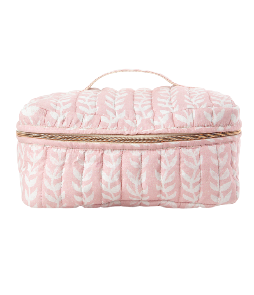 Powder Pink Print Train Case