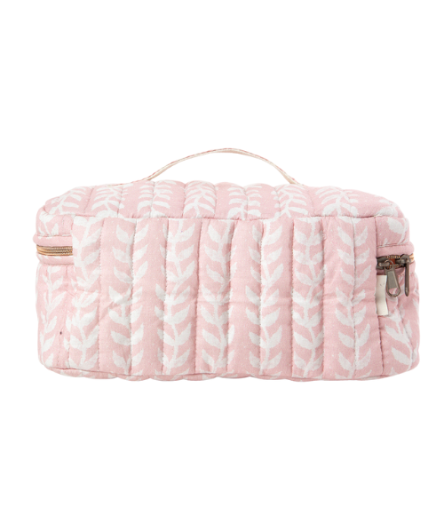 Powder Pink Print Train Case