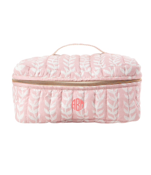 Powder Pink Print Train Case